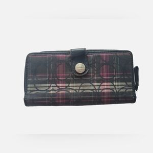Coach Poppy Plaid Tartan Wallet